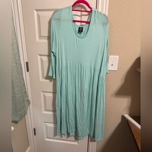 Aqua striped Dress